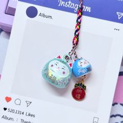 Móc Điện Thoại Mèo Lớn Mèo Nhỏ Móc Túi Phụ Kiện Đẹp nhiều màu (ánh hologram)