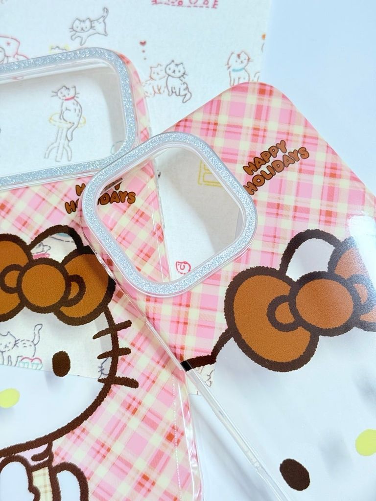 Case Ốp điện thoại iPhone Hello Kitty Trong Camera viền Bling Bling iPhone 13/14/15/16/17/Plus/Pro/Promax