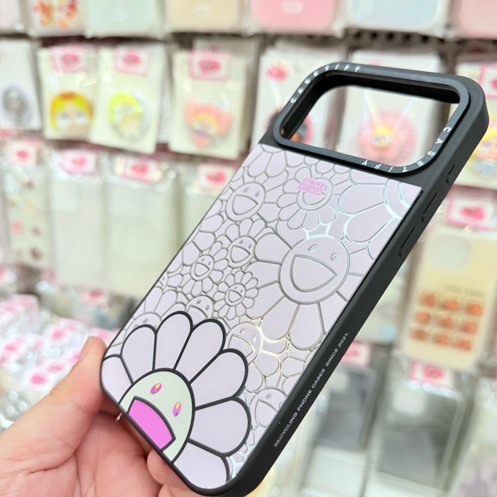 Case Ốp Điện thoại iPhone Hoa Cười Nền Hồng x Murakami Flower Mirror CaseTify iPhone 17/16/Promax