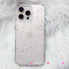 Case Ốp điện thoại iPhone Bling Bling Meomeo bé Mèo kute viền camera lấp la lấp lánh iPhone 13/14/15/16/17Pro/Promax