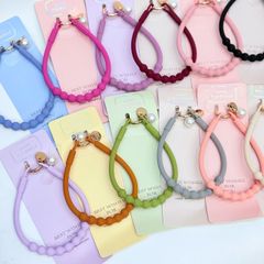 DÂY BI CHARM HOA Ngọc Trai Silicone CHỐNG BẨN kèm charm