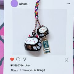 Móc Điện Thoại Mèo Lớn Mèo Nhỏ Móc Túi Phụ Kiện Đẹp nhiều màu (ánh hologram)