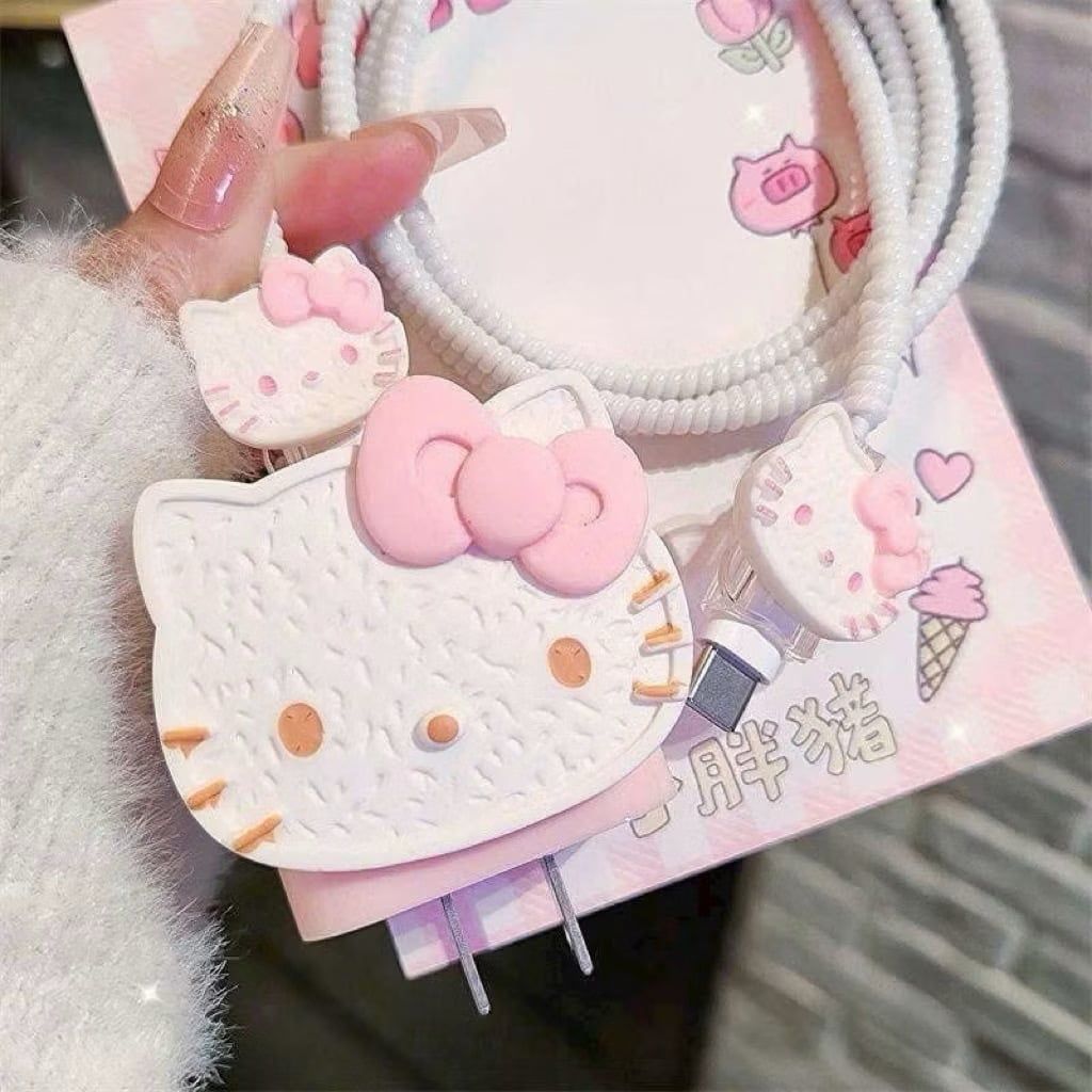 COMBO BẢO VỆ CÓC CÁP SẠC HELLO KITTY