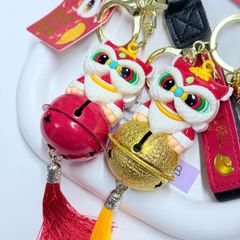 Móc Khóa Ông Lân Ôm Chuông Lớn Đỏ Tết