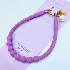 DÂY BI CHARM HOA Ngọc Trai Silicone CHỐNG BẨN kèm charm