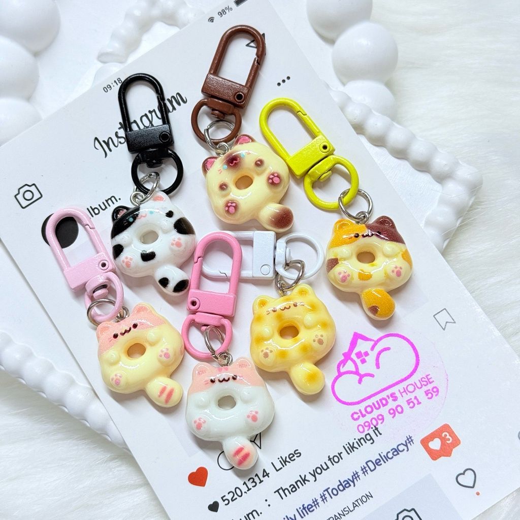 Móc treo điện thoại mini các mẫu MÈO cute dễ thương - nhiều mẫu