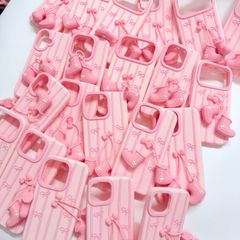 Case Ốp điện thoại iPhone NƠ HỒNG chiếc giày Su dẻo 3D Nổi iPhone 12/13/14/15/16/17Plus/Pro/Promax