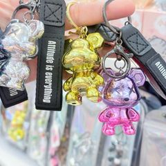 Móc khoá Gấu đính đá Ombre Bling Bling Good Luck
