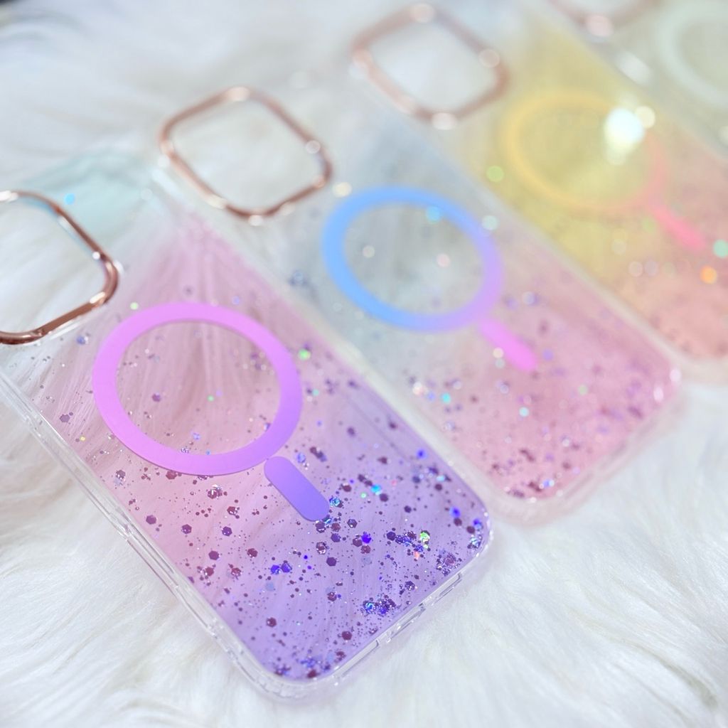 Case Ốp điện thoại iPhone Likgus Trong Ombre Nhiều Màu Bling Bling Magsafe iPhone 16/17/Promax