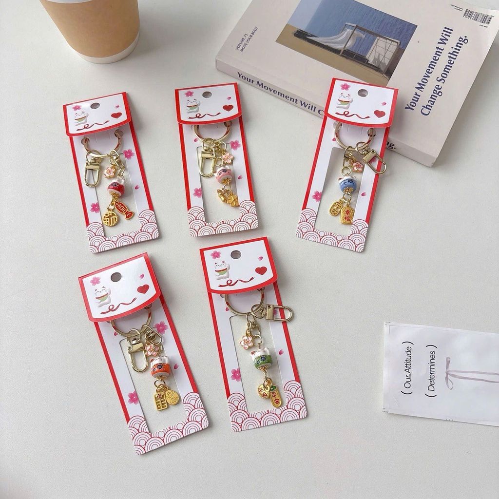 Móc Treo Điện Thoại Mèo Thần Tài Mèo Lớn Mèo Nhỏ – Phụ Kiện Trang Trí Nhiều Màu -Mèo Giơ Tay &Móc Hoa