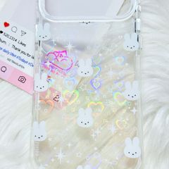 Case Ốp điện thoại iPhone Bling Bling ánh tim bé Thỏ kute viền camera lấp la lấp lánh iPhone 13/14/15/16/17Pro/Promax