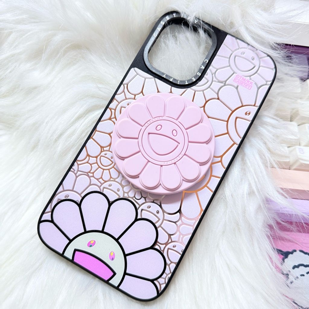 Case Ốp Điện thoại iPhone Hoa Cười Nền Hồng x Murakami Flower Mirror CaseTify iPhone 17/16/Promax