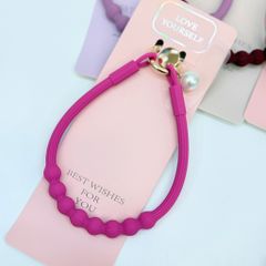 DÂY BI CHARM HOA Ngọc Trai Silicone CHỐNG BẨN kèm charm