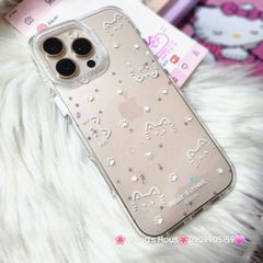 Case Ốp điện thoại iPhone Bling Bling Meomeo bé Mèo kute viền camera lấp la lấp lánh iPhone 13/14/15/16/17Pro/Promax
