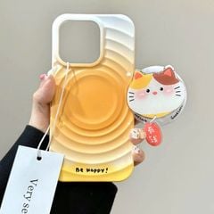 Case Ốp điện thoại iPhone Ombre Trắng - Vàng - Cam Be Happy Bling Bling Magsafe Basic iPhone 17/16/15/14/13/12/Pro/Promax