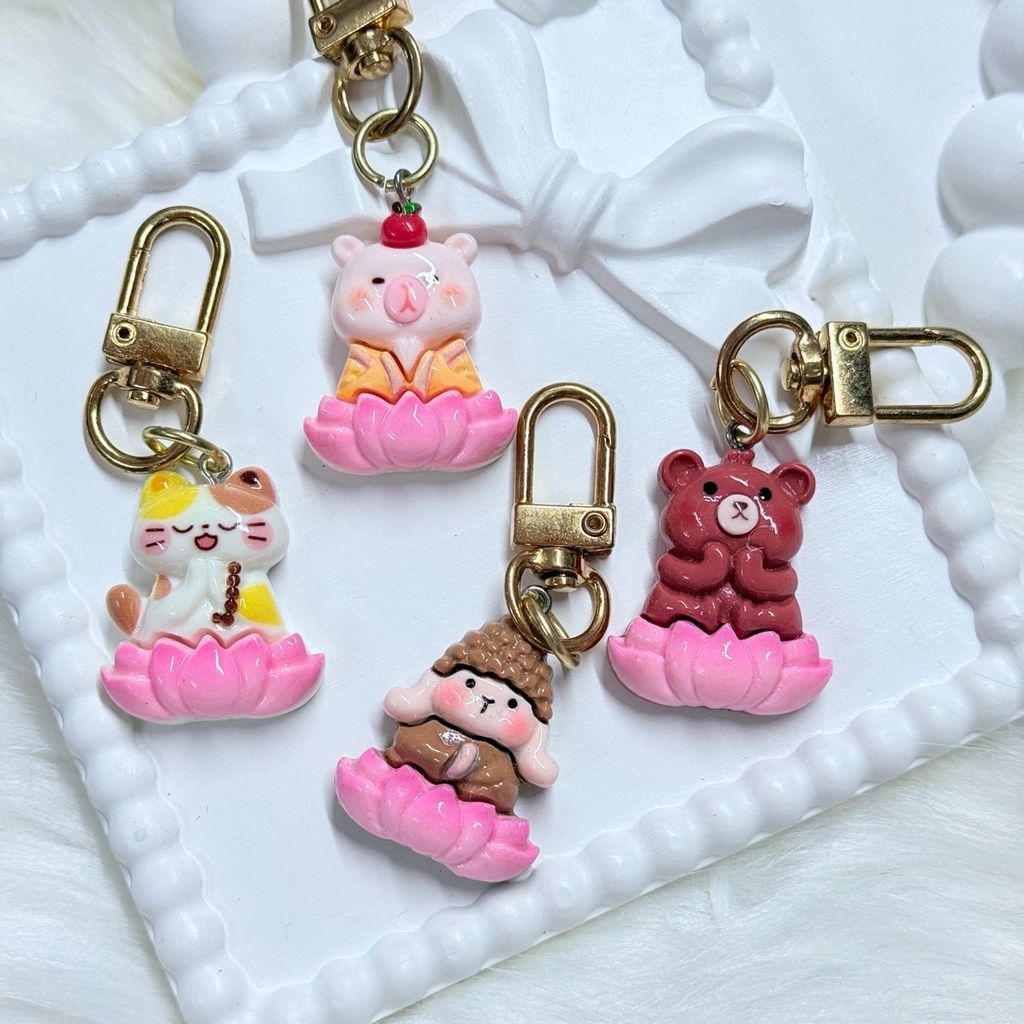 Móc treo điện thoại mini cute dễ thương - MẪU NGỒI HOA SEN