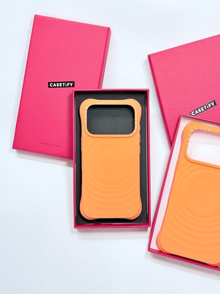 Case Ốp Điện thoại iPhone Casetify Ripple Case Cam - Orange Magsafe Basic iPhone 17/16/15Pro/Promax