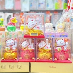 MÈO THẦN TÀI Có Chuông Nằm/ Ngồi Tài lộc trên Túi Tiền Vẫy Tay