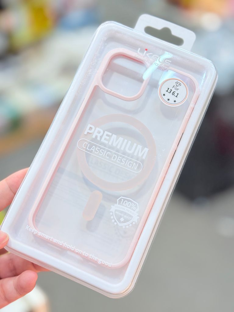 Case Ốp điện thoại iPhone Trong Likgus Magsafe Viền Màu Nhám Lưng Trong Không Vàng 16/Plus/Pro/Promax - PREMIUM Classic Design