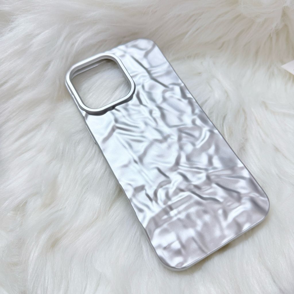 Case Ốp điện thoại iPhone Giả Vân Đá ÁNH MÀU BẠC iPhone 16/15/14/13/12/Pro/Promax