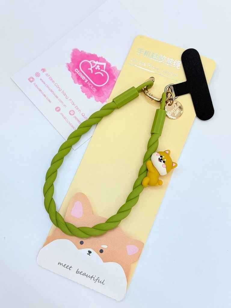 DÂY Xoắn Thú Cartoon Silicone Chất CHỐNG BẨN kèm charm nhiều màu sắc