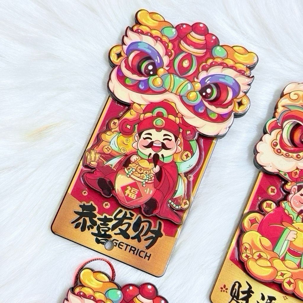 Magnet Trang Trí Tủ Lạnh Ông Thần Tài & Lân Tết (4 Mẫu)