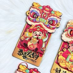 Magnet Trang Trí Tủ Lạnh Ông Thần Tài & Lân Tết (4 Mẫu)