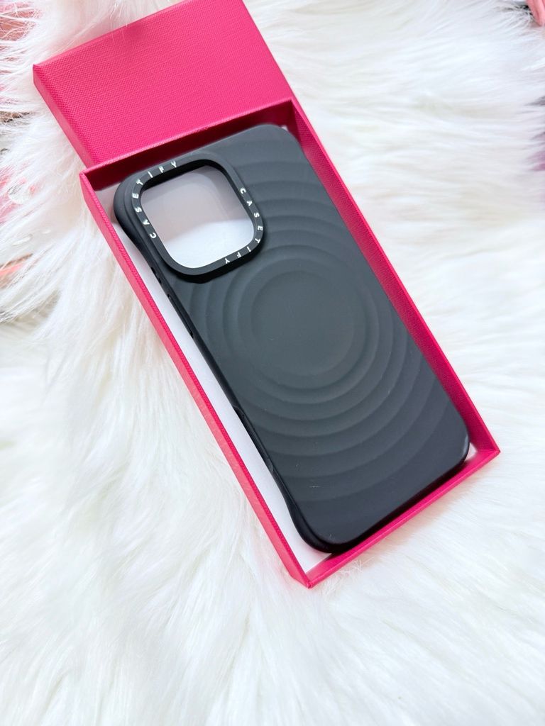 Case Ốp Điện thoại iPhone Casetify Ripple Case Đen - Matte Black Magsafe Basic iPhone 17/16/15Pro/Promax