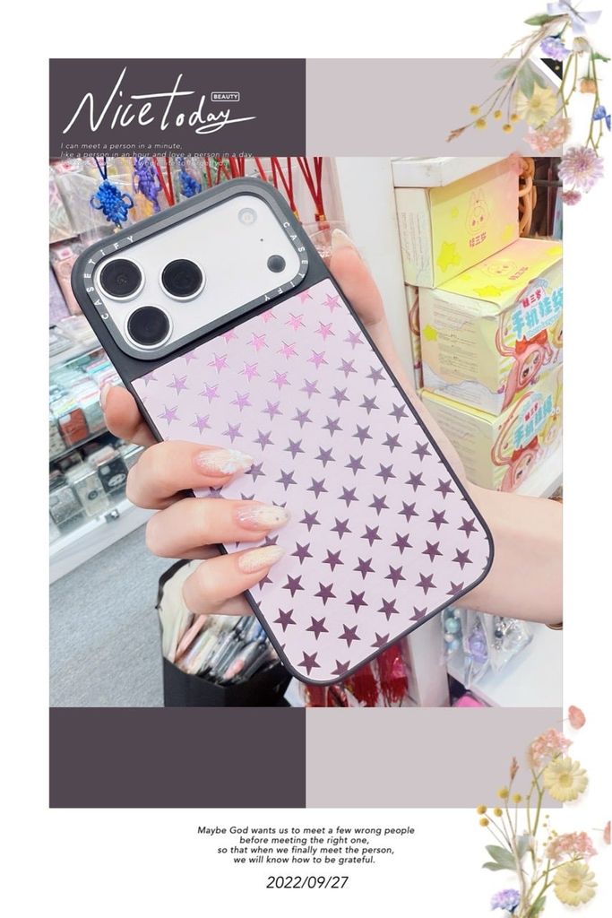 Case Ốp Điện thoại iPhone NGÔI SAO NỀN HỒNG CaseTify iPhone 17/16/15/14/13/Promax
