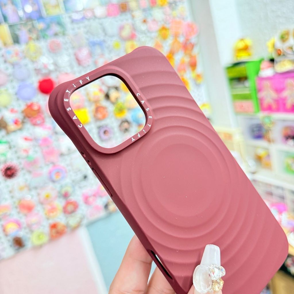 Case Ốp Điện thoại iPhone Casetify Ripple Case ĐỎ ĐÔ Magsafe Basic iPhone 17/16/15Pro/Promax