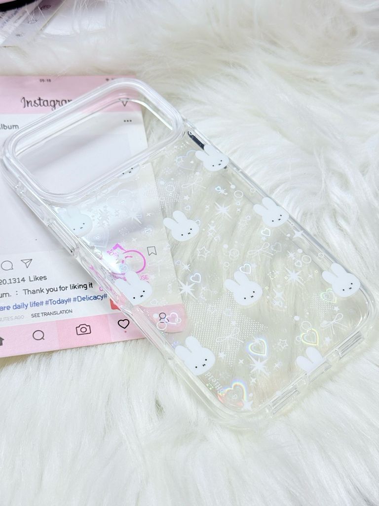 Case Ốp điện thoại iPhone Bling Bling ánh tim bé Thỏ kute viền camera lấp la lấp lánh iPhone 13/14/15/16/17Pro/Promax