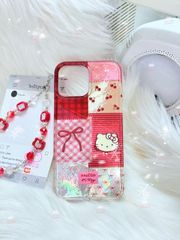 Case Ốp điện thoại iPhone Hello Kitty Hologram Bling Bling Icon nổi iPhone 13/14/15/16/17/Pro/Promax