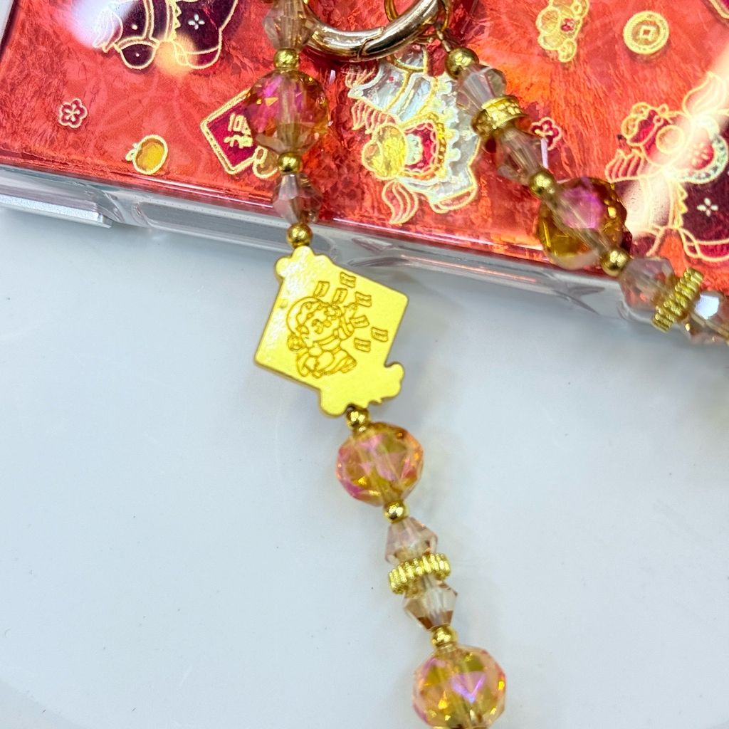 Dây Đeo Điện Thoại Ngắn Charm Đá Tài Lộc Tết 2026