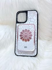 Case Ốp Điện thoại iPhone Hoa Cười Gương Nền Trắng x Murakami Flower Mirror CaseTify iPhone 17/16/Promax
