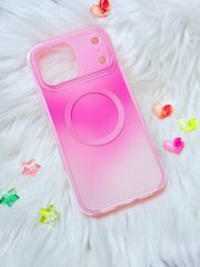 Case Ốp điện thoại iPhone Ombre Hồng Trắng Có Nút Control Magsafe iPhone 13/14/15/16/17Pro/Promax