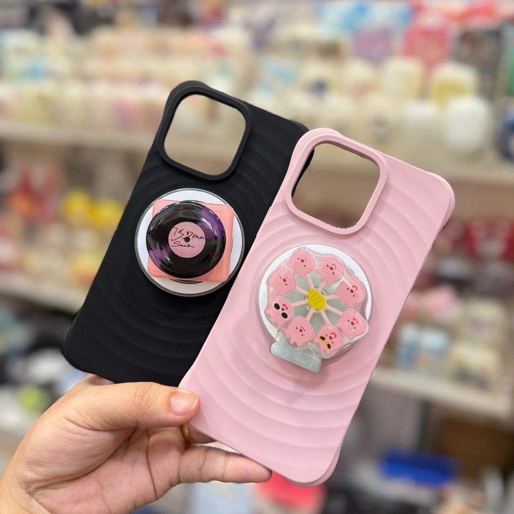 Case Ốp điện thoại iPhone Magsafe silicone Trơn 2 Màu Black - Pink Basic iPhone 13/14/15/16/Pro/Promax