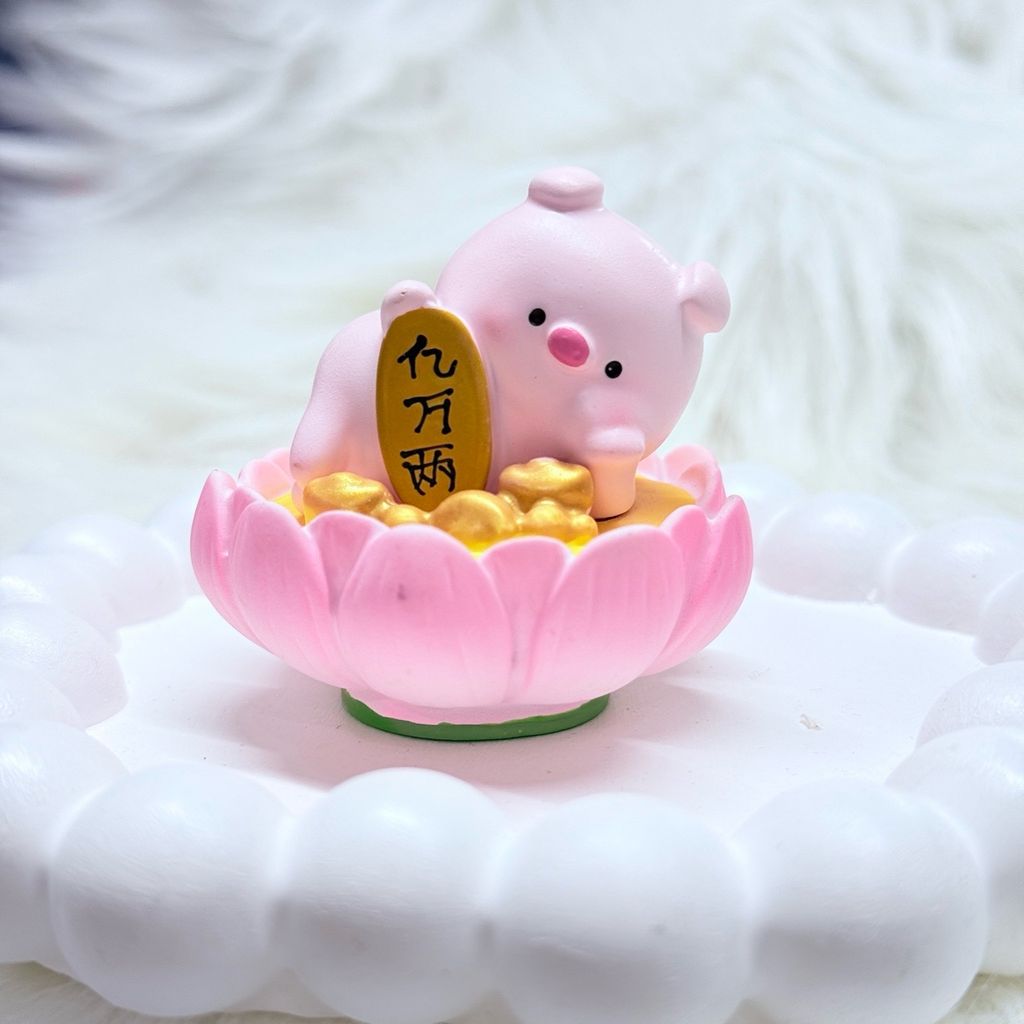 Set Bộ mô hình heo giác ngộ tụng kinh cute trang trí bàn làm việc để xe oto, đồ chơi vô tri để bàn dễ thương