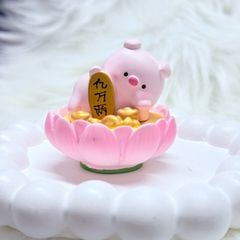 Set Bộ mô hình heo giác ngộ tụng kinh cute trang trí bàn làm việc để xe oto, đồ chơi vô tri để bàn dễ thương