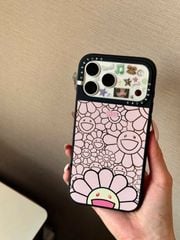 Case Ốp Điện thoại iPhone Hoa Cười Nền Hồng x Murakami Flower Mirror CaseTify iPhone 17/16/Promax
