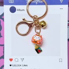 Móc Khóa Móc Treo Mèo Móc Túi Phụ Kiện Đẹp Mèo Thần Tài Mini Có Chuông, chất liệu kim loại Đài Loan (TAIWAN)