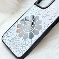 Case Ốp Điện thoại iPhone Hoa Cười Gương Nền Trắng x Murakami Flower Mirror CaseTify iPhone 17/16/Promax