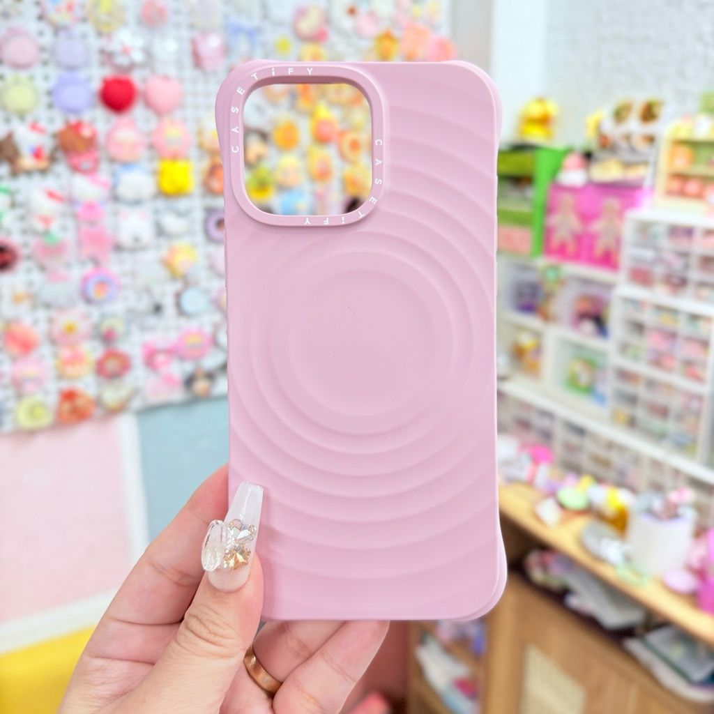 Case Ốp Điện thoại iPhone Casetify Ripple Case Màu Hồng - Primrose Pink Magsafe Basic iPhone 17/16/15Pro/Promax