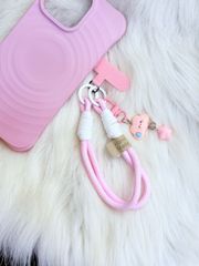 Dây đeo ngắn móc tay chất dù giữ điện thoại màu phối trơn ( DÂY NGẮN) - kèm móc hoạt hình các mẫu