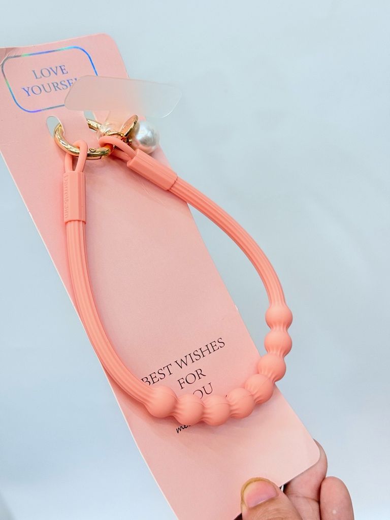 DÂY BI CHARM HOA Ngọc Trai Silicone CHỐNG BẨN kèm charm