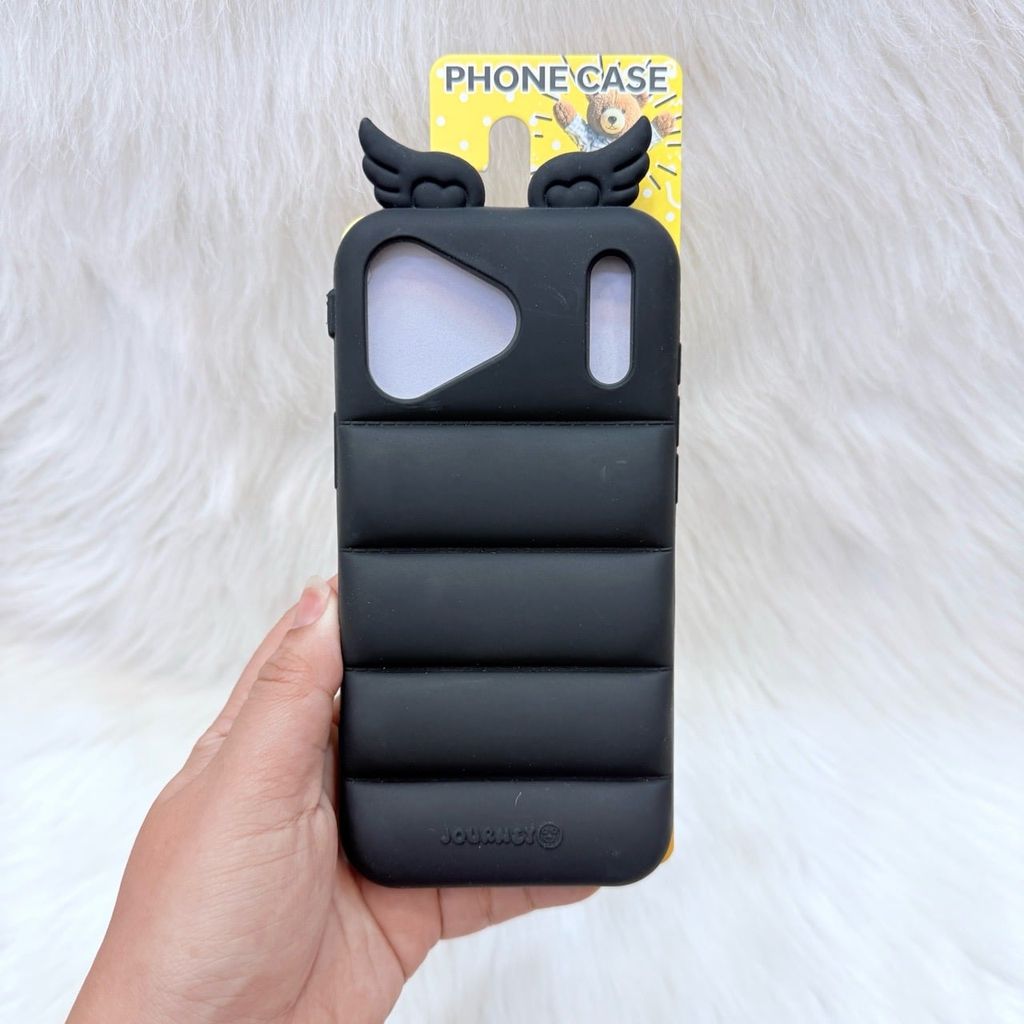 Case Ốp điện thoại iPhone CÁNH THIÊN THẦN Su dẻo 3D Nổi iPhone 12/13/14/15/16/17Plus/Pro/Promax - MÀU ĐEN