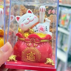 MÈO THẦN TÀI Có Chuông Nằm/ Ngồi Tài lộc trên Túi Tiền Vẫy Tay