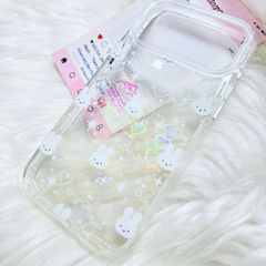 Case Ốp điện thoại iPhone Bling Bling ánh tim bé Thỏ kute viền camera lấp la lấp lánh iPhone 13/14/15/16/17Pro/Promax