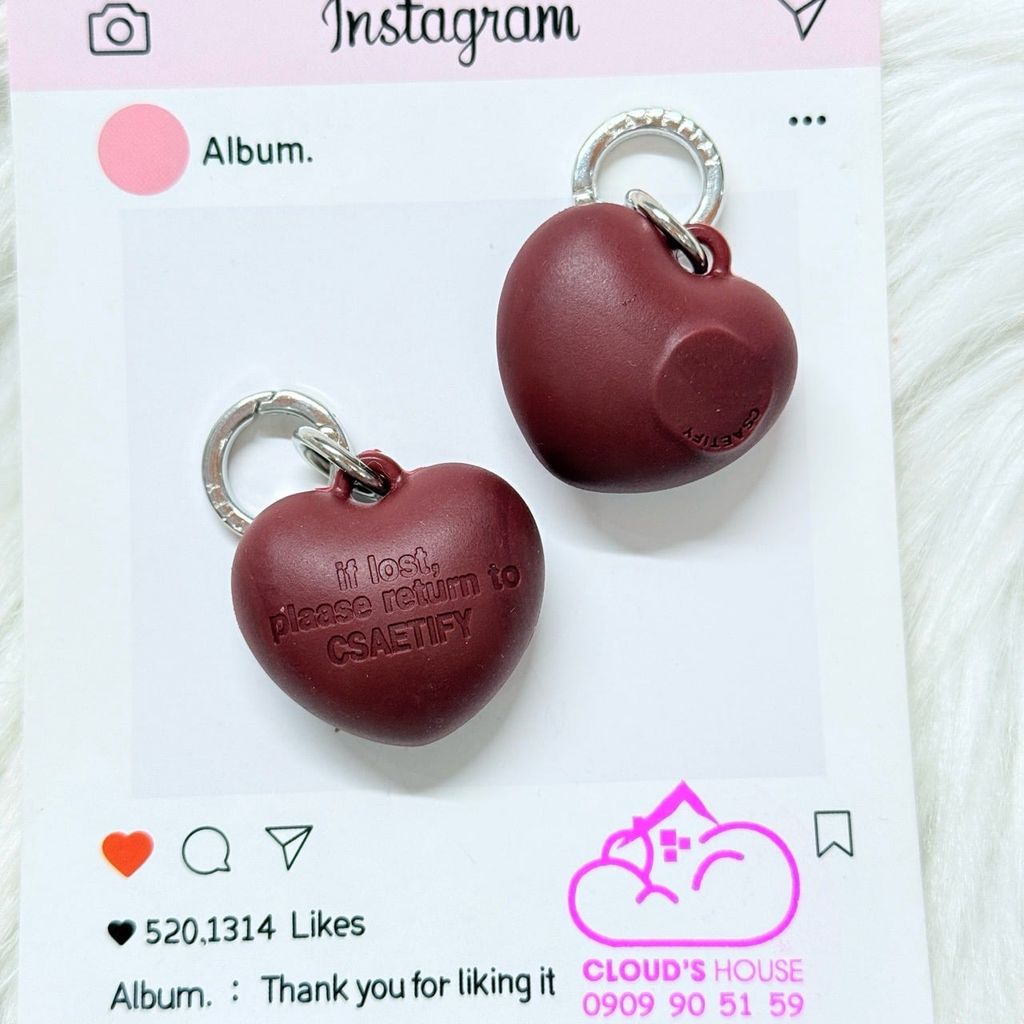 Móc Treo Móc Khóa Phụ Kiện CASETIFY Charm Trái Tim