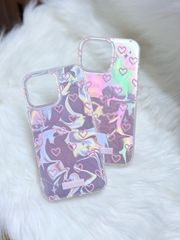 Case Ốp điện thoại iPhone Tim Hồng Ánh Bạc Hồng Hologram iPhone 12/13/14/15/16/Pro/Promax