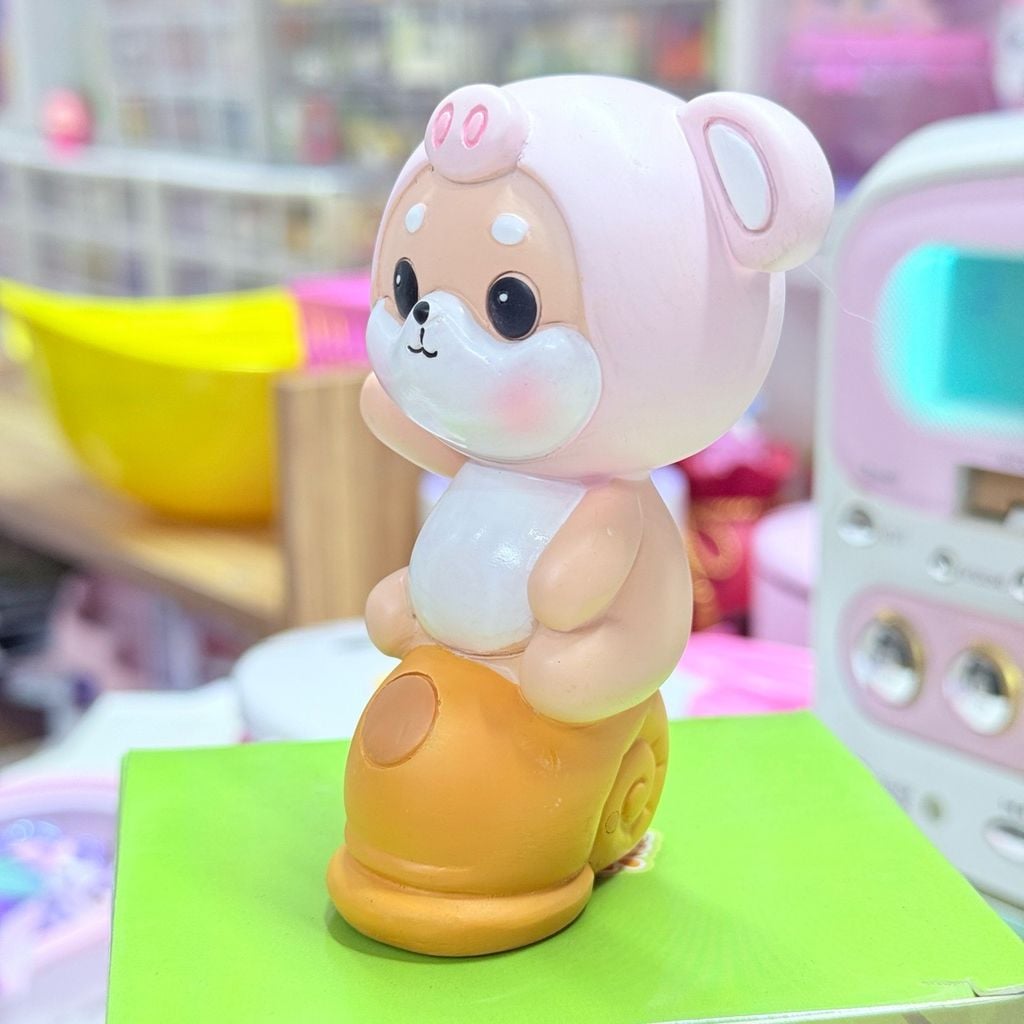 Bộ Mô Hình Shiba Inu Cute trang trí bàn làm việc để xe oto vô tri dễ thương